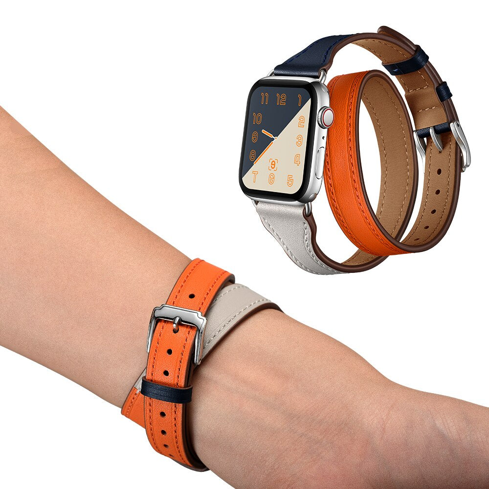 Double-Tour Leather belt Band