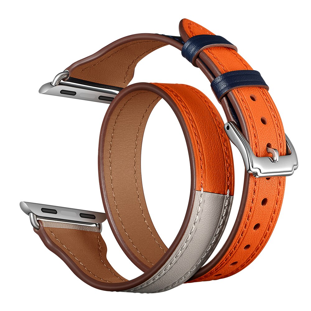 Double-Tour Leather belt Band